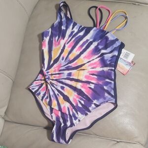 Colorful Tie-Dye Kids Swim One Piece